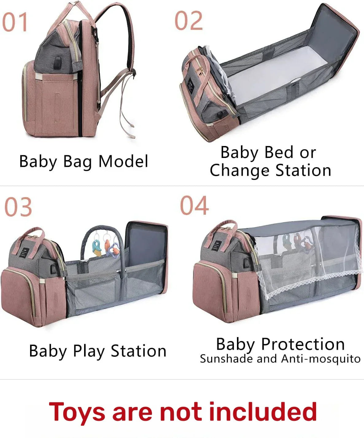 Portable Infant Backpack with Sleeping Bag