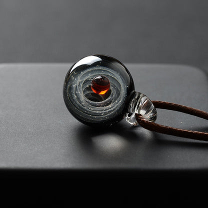 Cosmic Solar System Pendant Necklace
