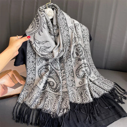 Soft Cashmere Women's Scarf with Warm Luxury Print