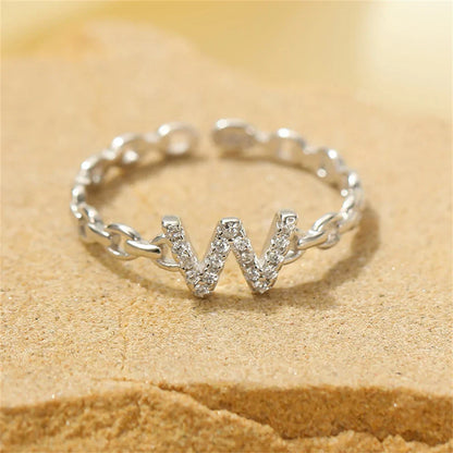 Dainty Diamond Monogram Letter Ring