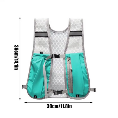 Breathable Athletic Hydration Vest With Reflective Belt