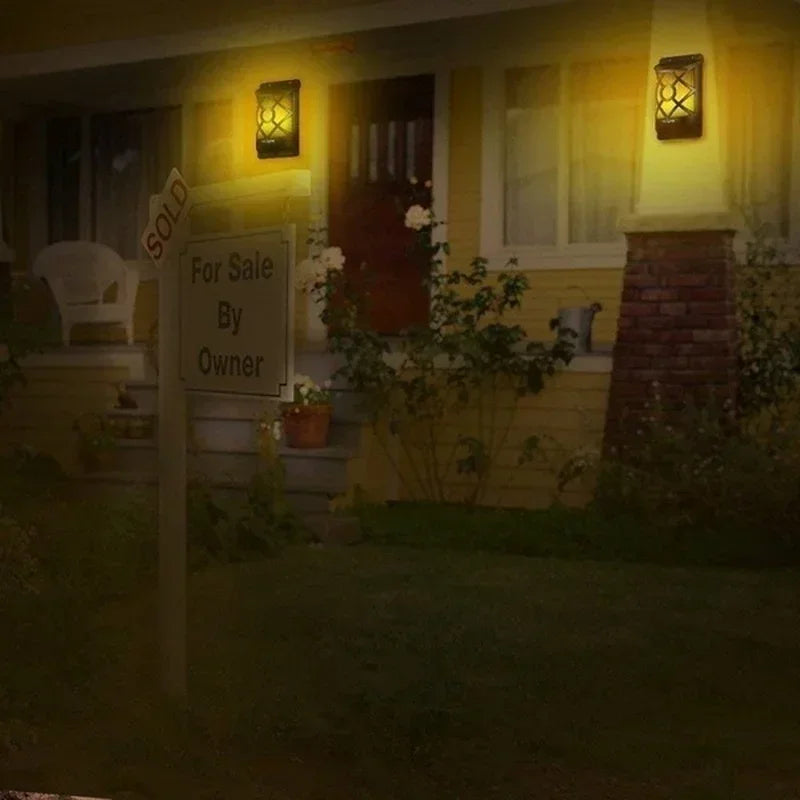 Outdoor Solar Powered Flame Lamp with LED Light