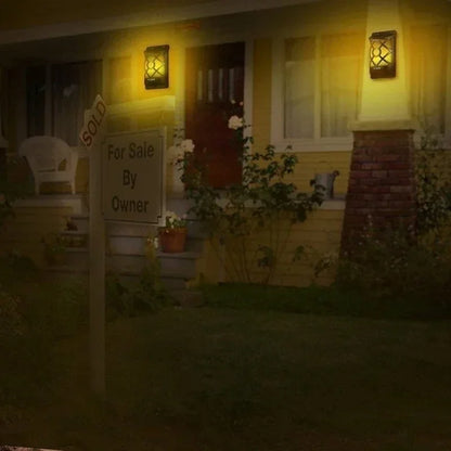 Outdoor Solar Powered Flame Lamp with LED Light