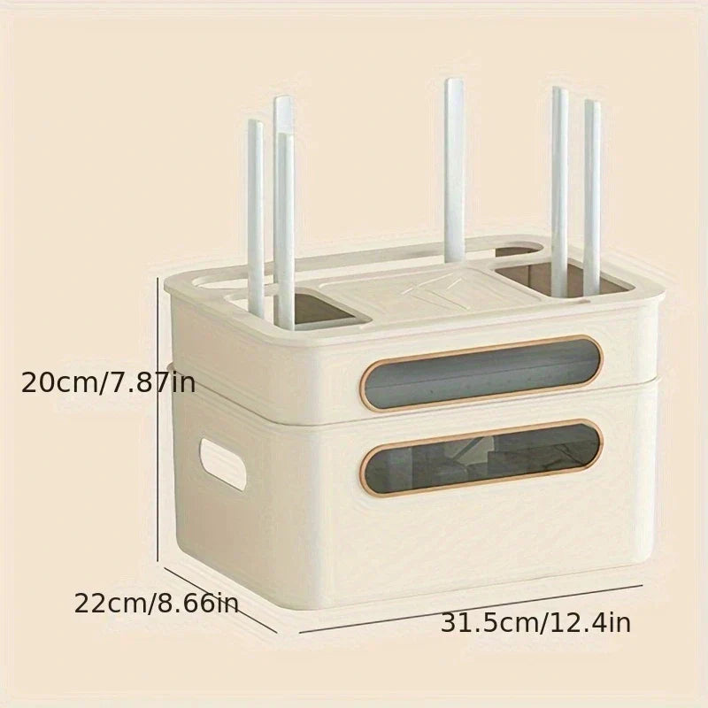 Compact Wi-Fi Router Storage Case with Cord Manager