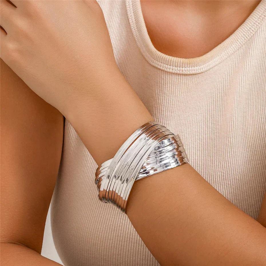 Unique Double Wrap Cross Bangle Jewelry