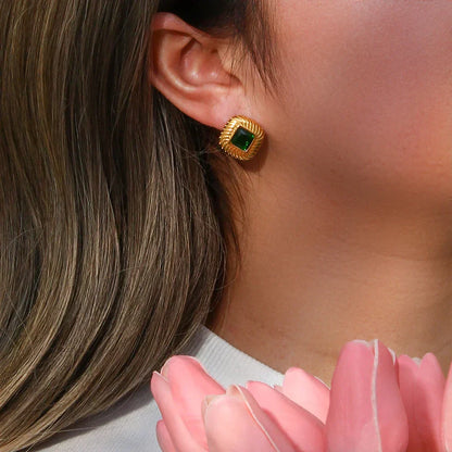 Luxury Swirl Pattern Diamond Earrings