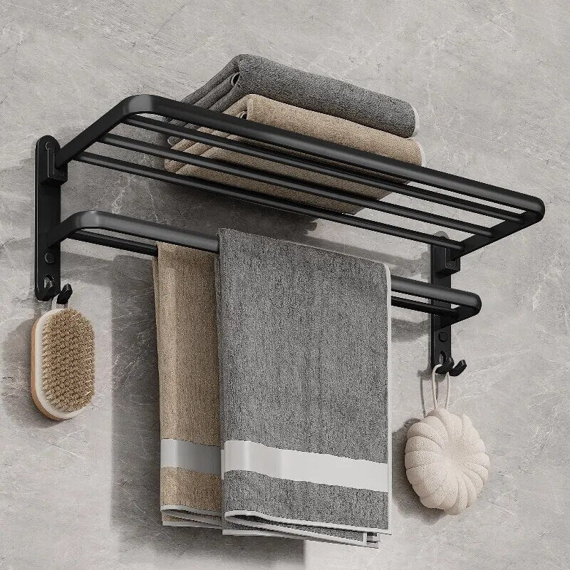 Compact Foldable Aluminum Towel Holder