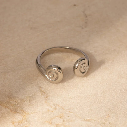 Adjustable Silver Spiral Style Ring