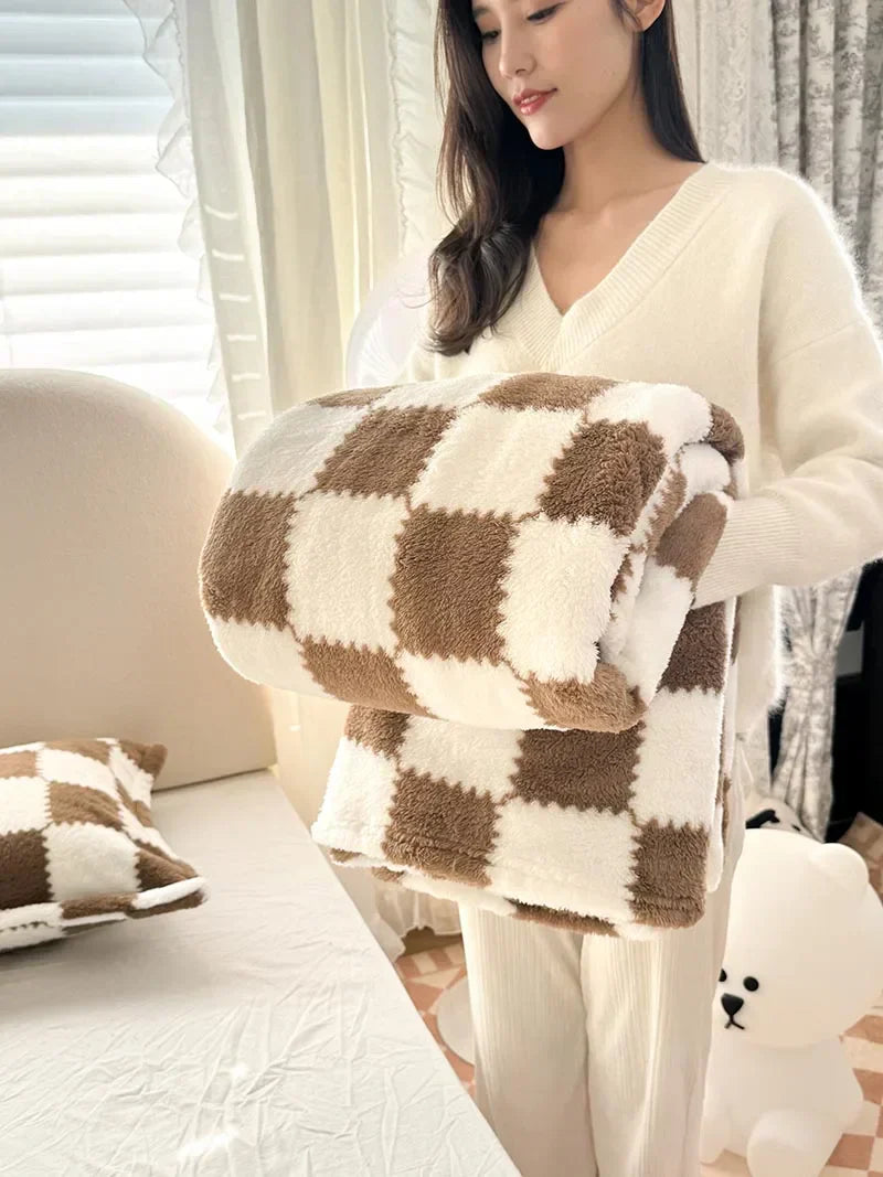 Warm Fuzzy Pink Blanket Throw