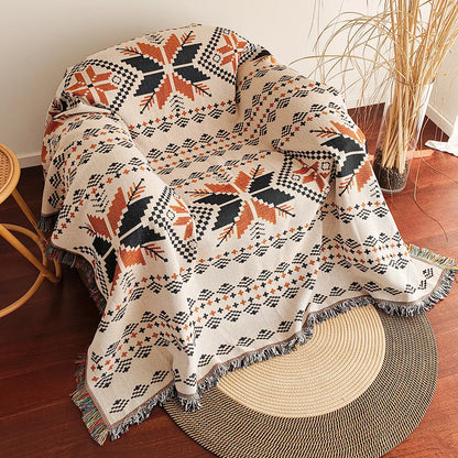 Big Boho Chic Fringed Throw Blanket