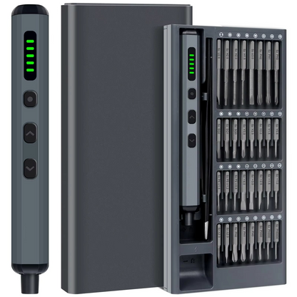 Portable Power Screwdriver Set with 64 Bits and LED - Luxicro