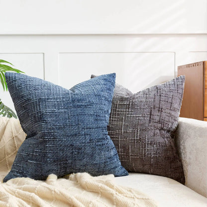 Plush Chenille Pillow in Simple Colors for Living Room