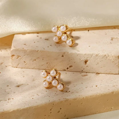 Small Cross Sterling Silver Stud Earrings