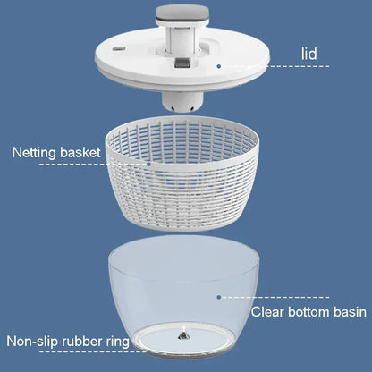 Compact Quick Spin Vegetable Dryer Container