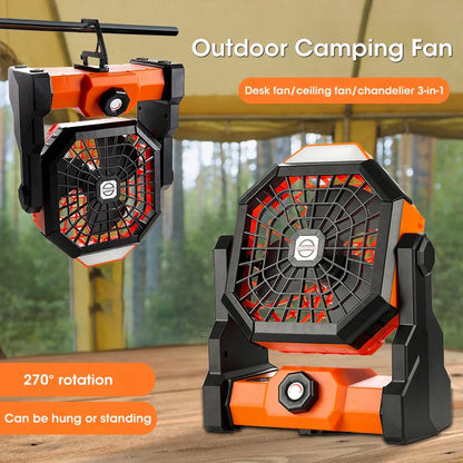 Portable LED Camping Light with Fan