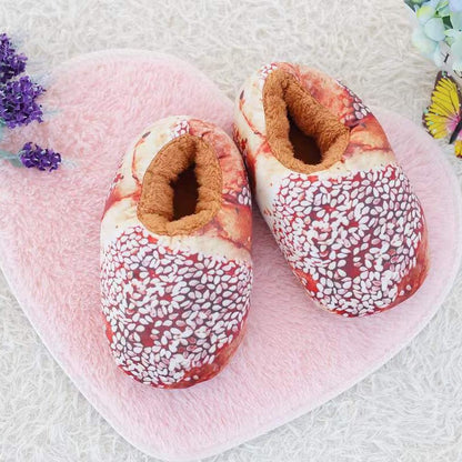 Soft Bread Pattern Fuzzy Slippers