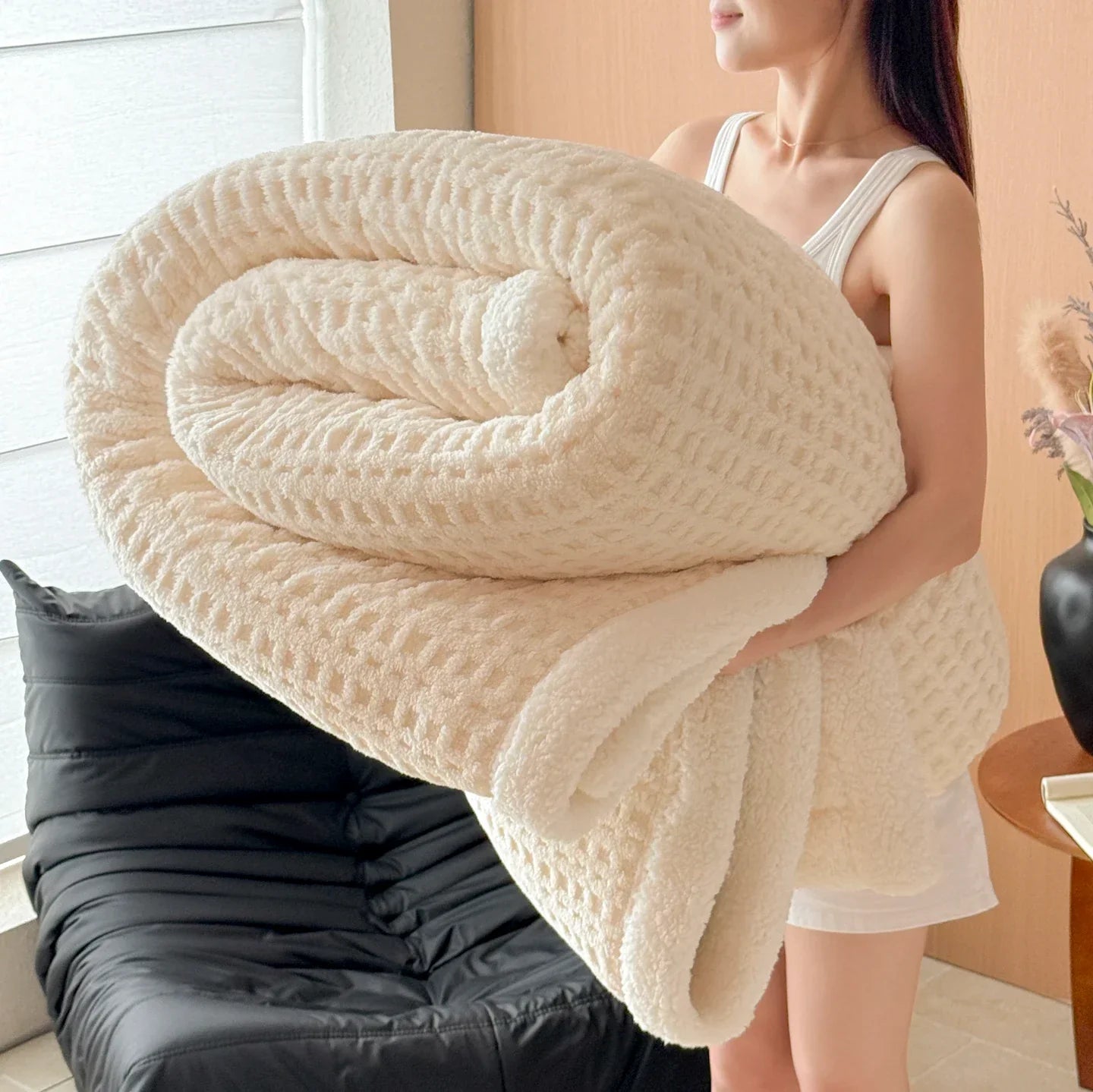 Plush Double Layer Fleece Blanket - Ultra Soft Warm Throw