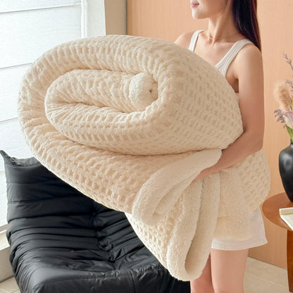 Plush Double Layer Fleece Blanket - Ultra Soft Warm Throw