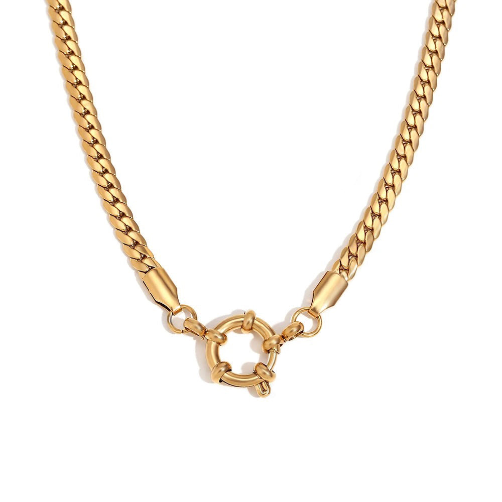 Elegant Gold Bar Link Chain Necklace