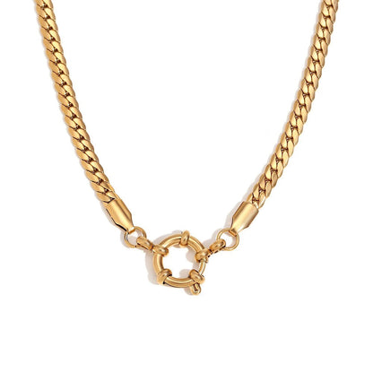 Elegant Gold Bar Link Chain Necklace