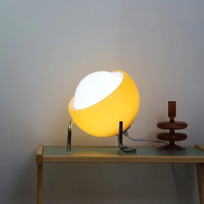 Contemporary Glass Desk Lamp with LED Nightlight