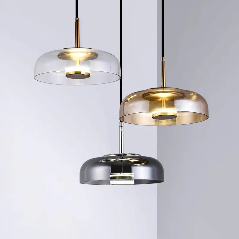 Contemporary Glass LED Hanging Light Fixture
