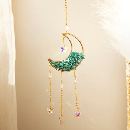 Glossy Glass Moon Wall Decor