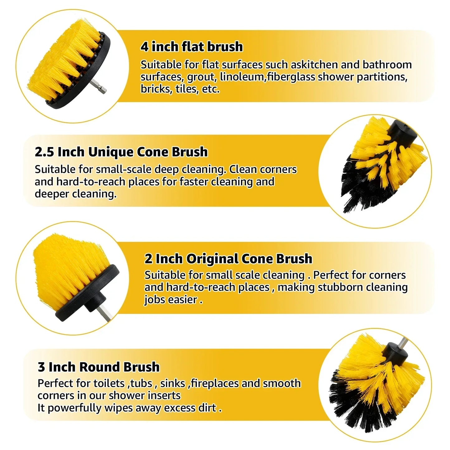 Practical 5PCS Drill Brush Cleaning Accessory Kit