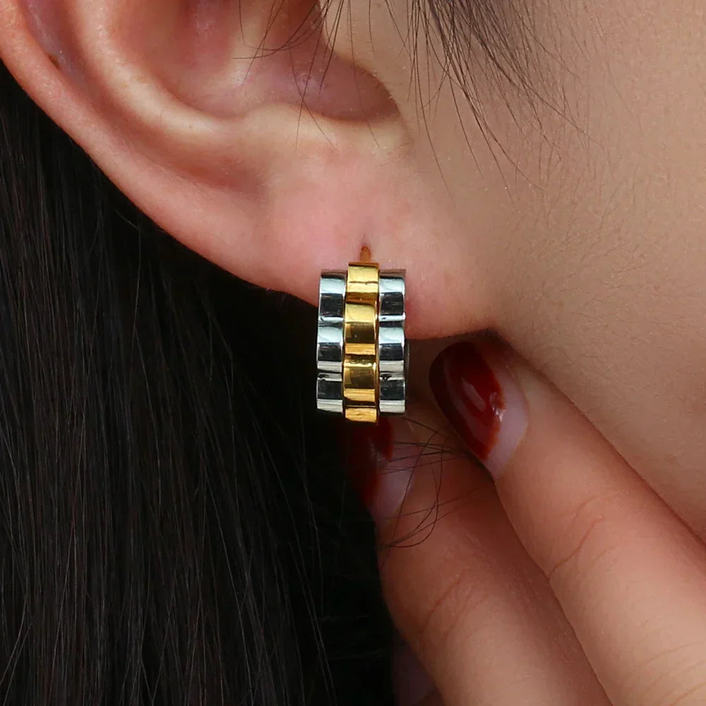 Fashionable Clock Design Dangle Earrings