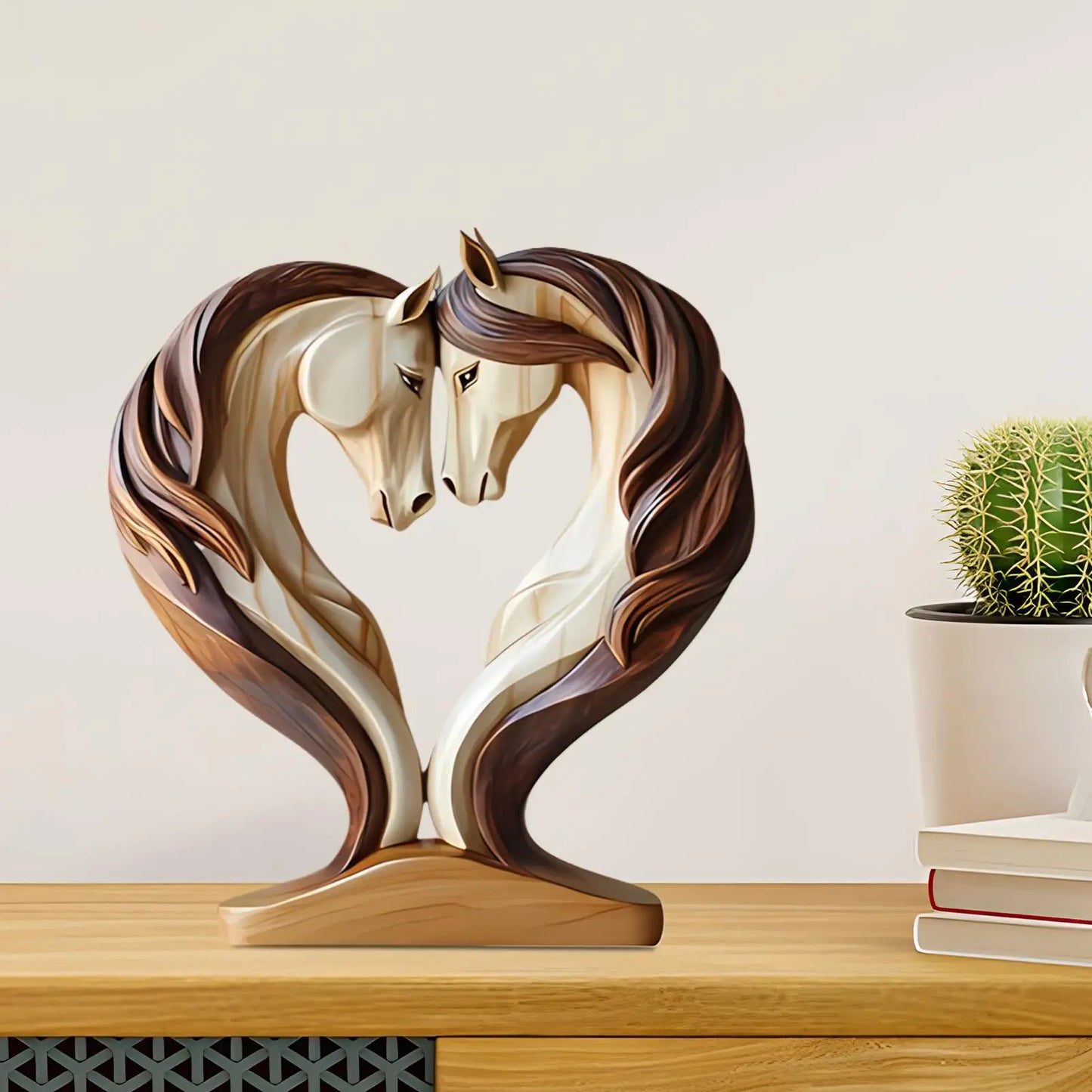 Beautiful Wooden Horse Figure Decoration