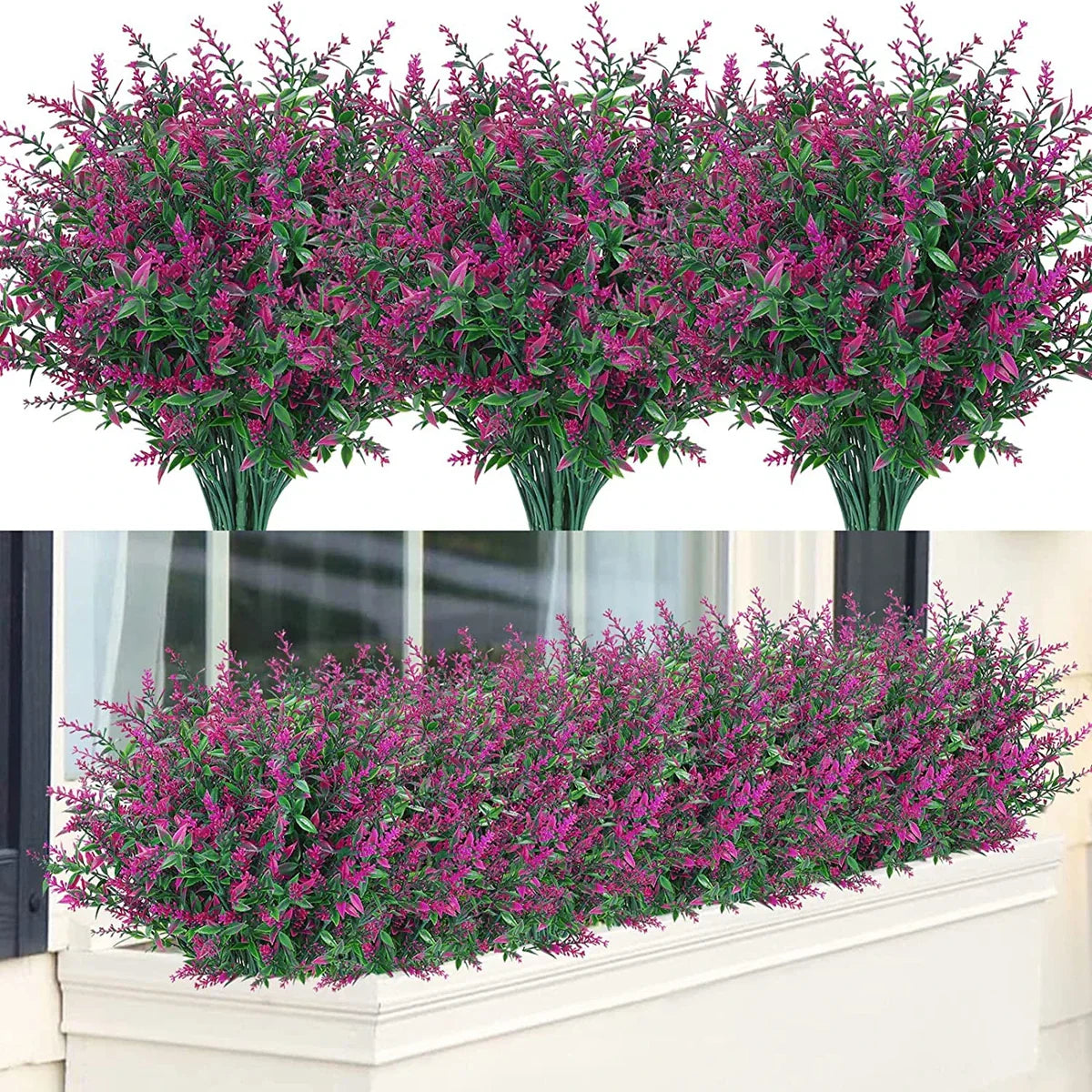 Beautiful 12pc Artificial Lavender Flower Set - Luxicro