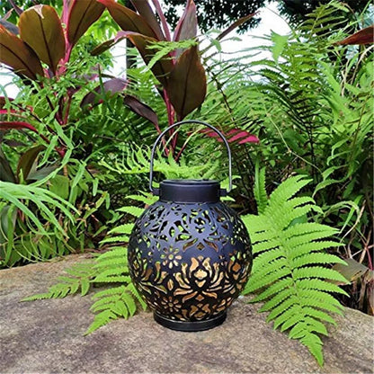 Solar Powered Hanging Garden Lantern with Projection Effect