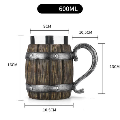 Traditional Viking Style Wood Coffee Mug