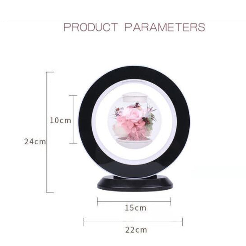 Elegant Floral Glass Desk Lamp
