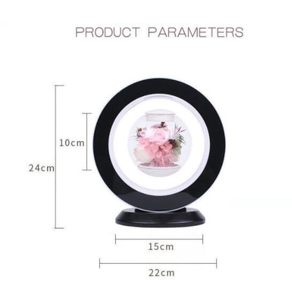 Elegant Floral Glass Desk Lamp