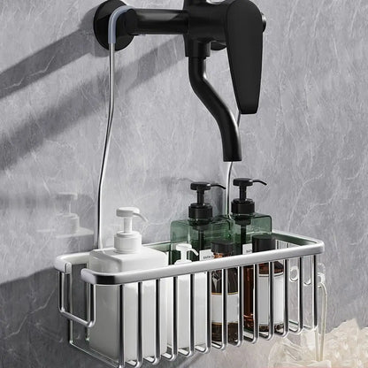 Durable Metal Shower Organizer with Hooks
