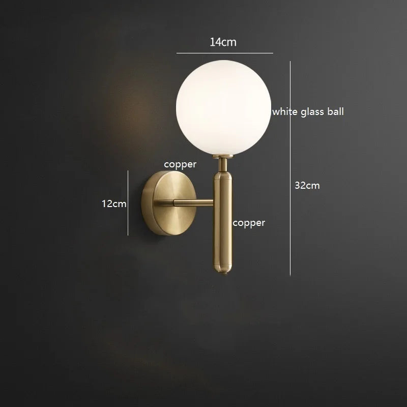 Warm Glass LED Wall Light - Modern Nordic Style