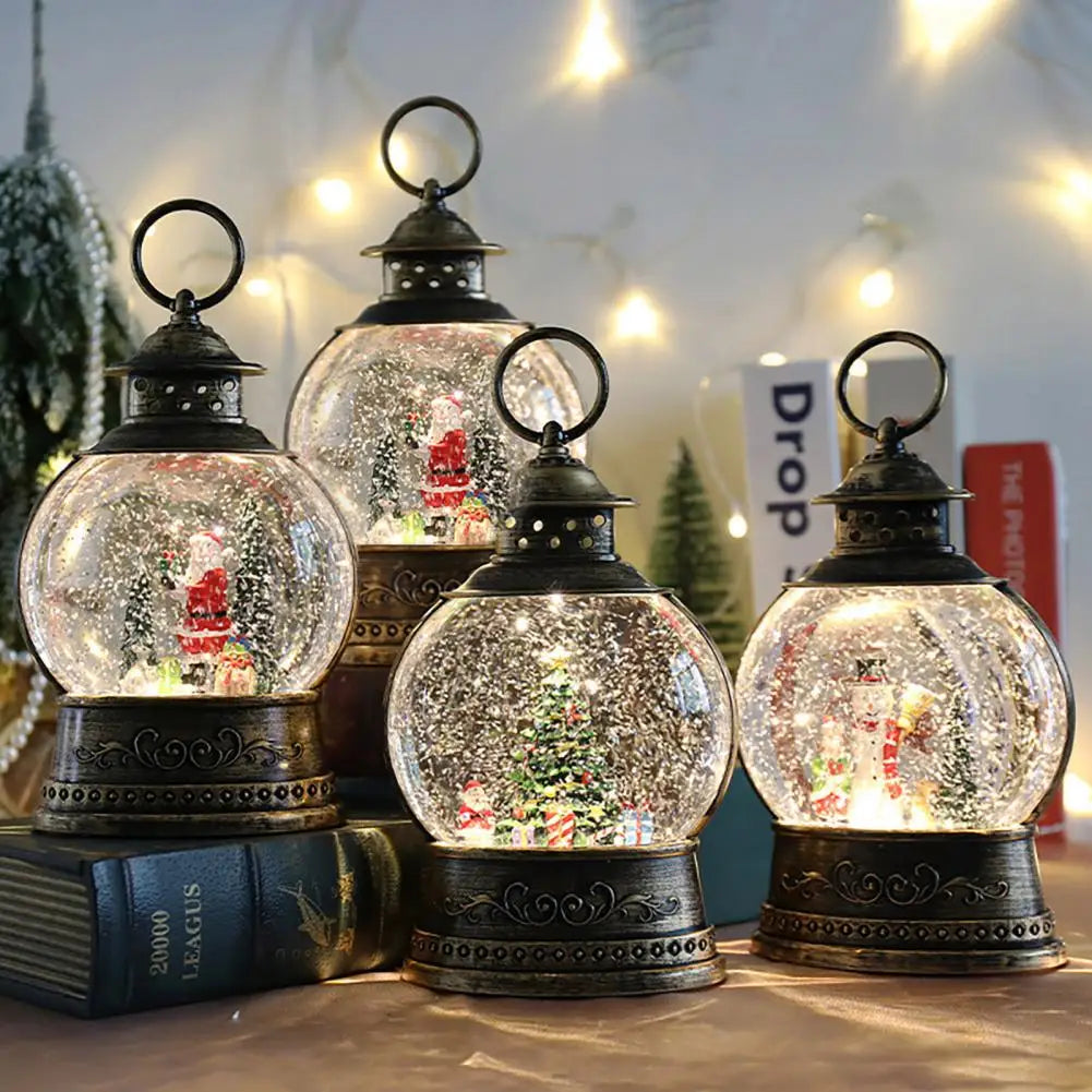 Classic Snow Globe Lantern with LED Light & Music