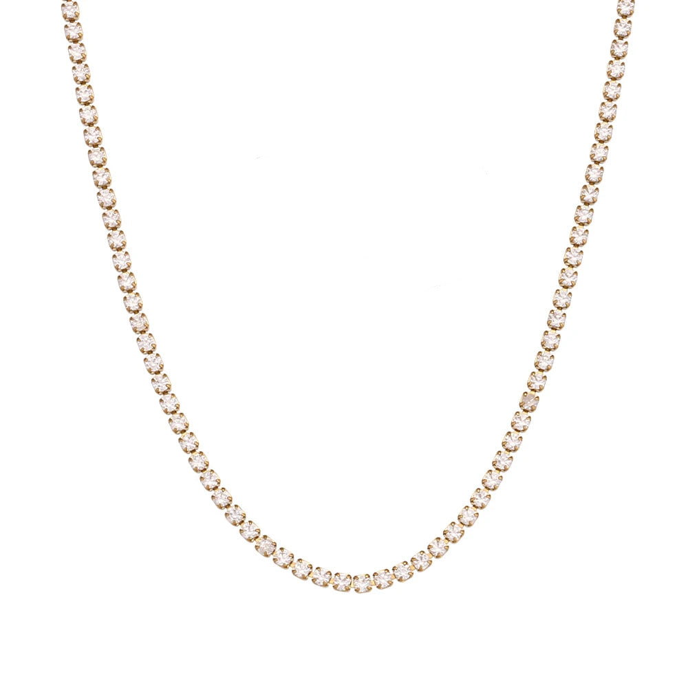 Dainty 2mm Slim Chain Bracelet Necklace Set - Luxicro