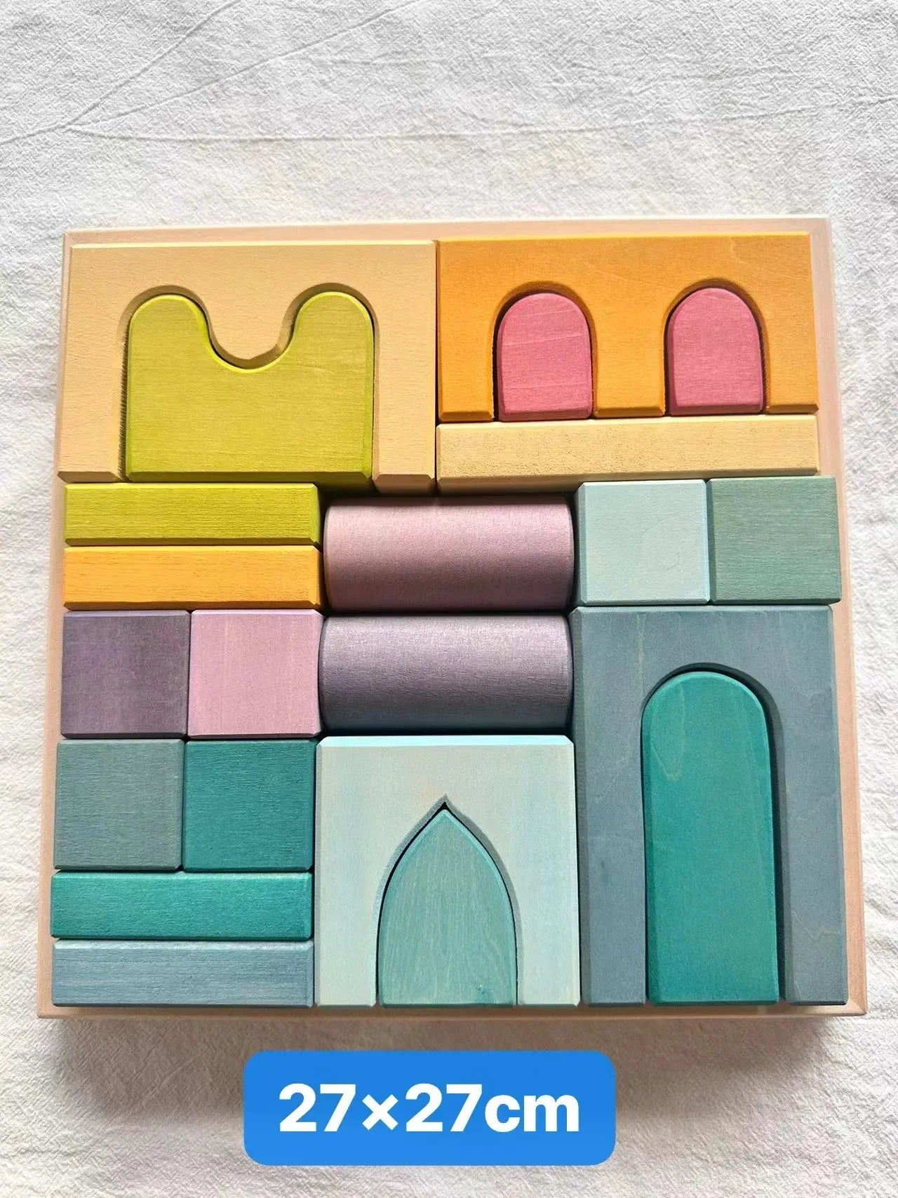 Colorful Wood Stacking Blocks Toy Set for Kids