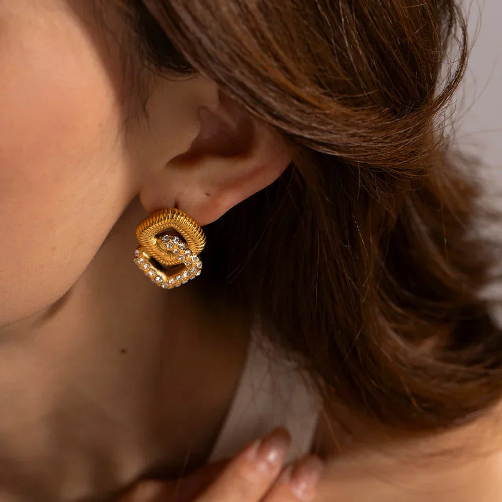 Luxury Metallic Circle Drop Earrings