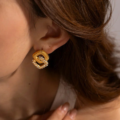 Luxury Metallic Circle Drop Earrings