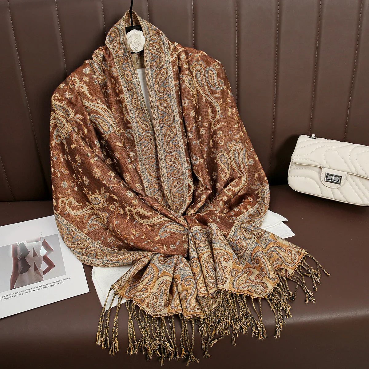 Soft Cashmere Women's Scarf with Warm Luxury Print