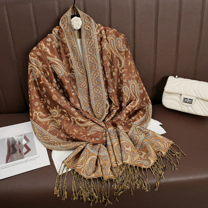 Soft Cashmere Women's Scarf with Warm Luxury Print
