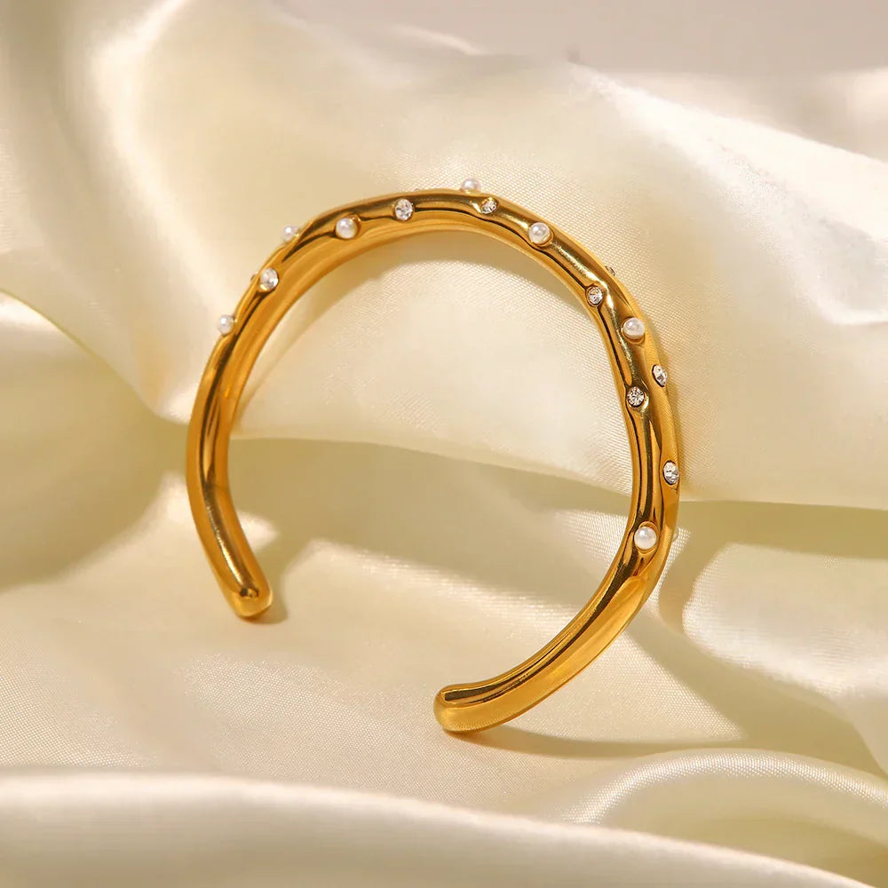 Sparkling Stone Studded Bangle Bracelet