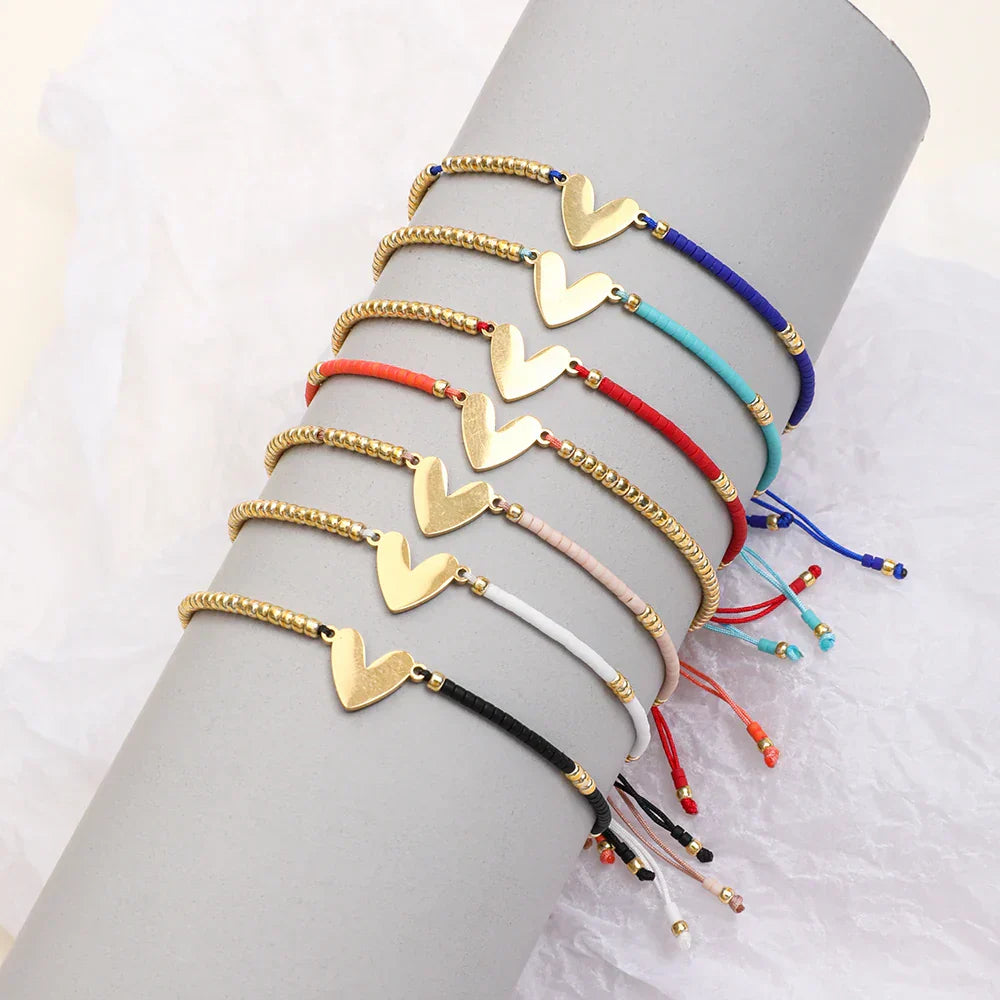 Dainty Crystal Love Charm Bracelet