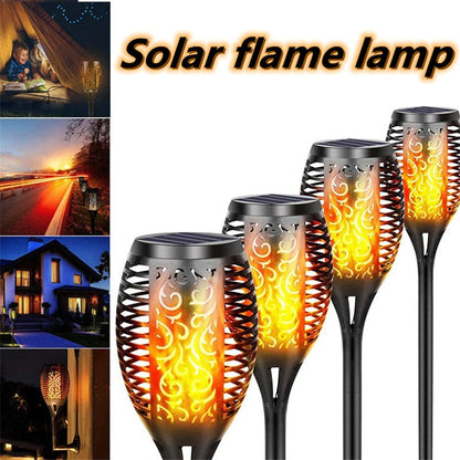 Outdoor Solar Powered Flickering Flame Lamp