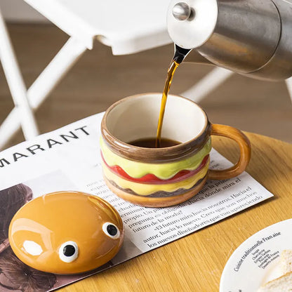 Fun Ceramic Burger Shaped Coffee Mug