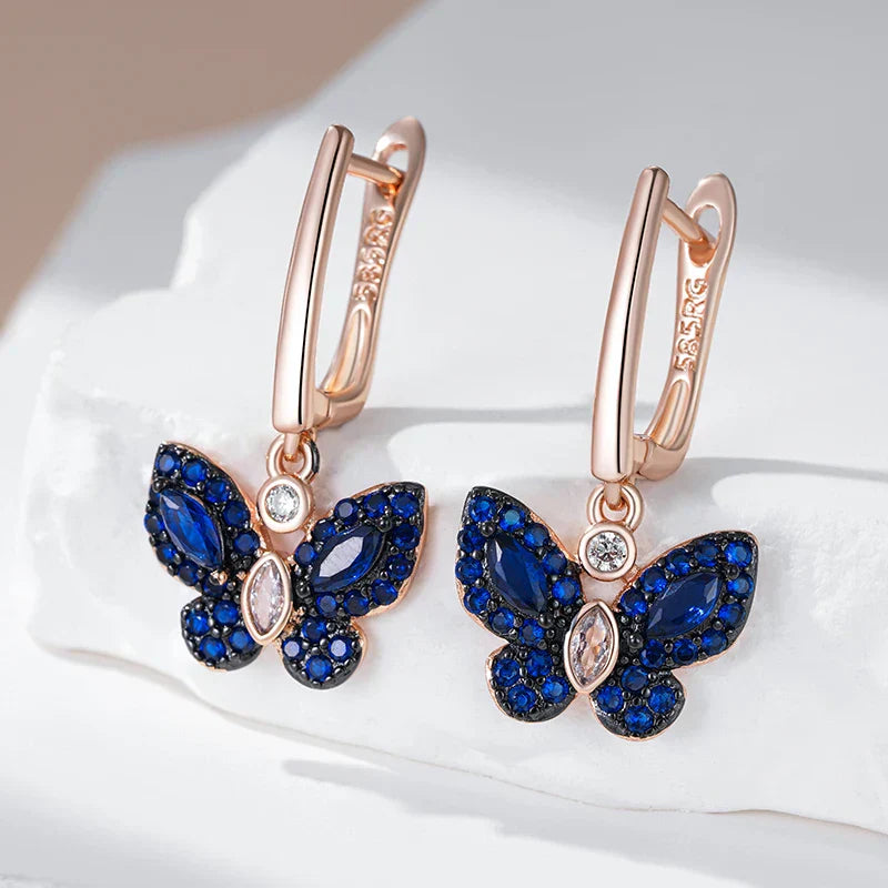 Pretty Blue Crystal Drop Earrings