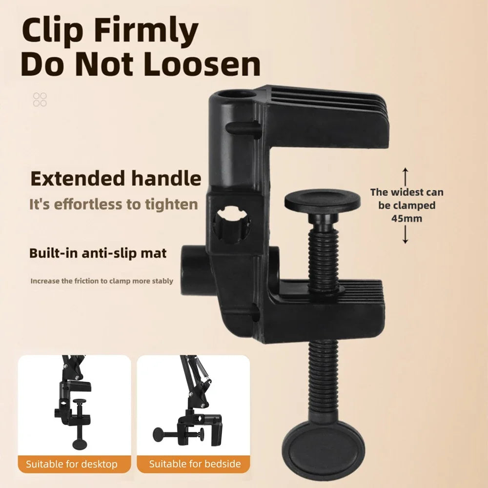 Compact Rechargeable Ring Light with Phone Holder